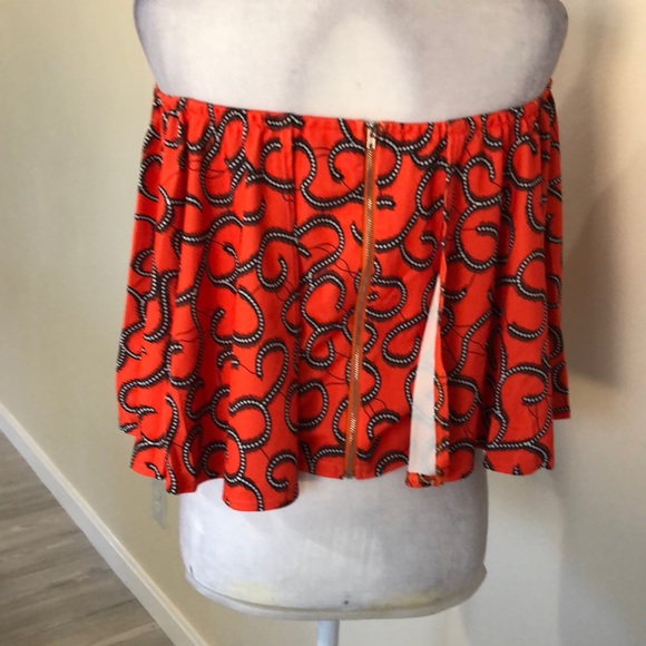 Fits 6-8-10 Orange draped crop top - Picture 4 of 7
